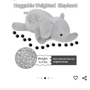 NIB Wepop Weighted Elephant Plush Stuffed Animal for Ages 6+, Green, 4.2lbs